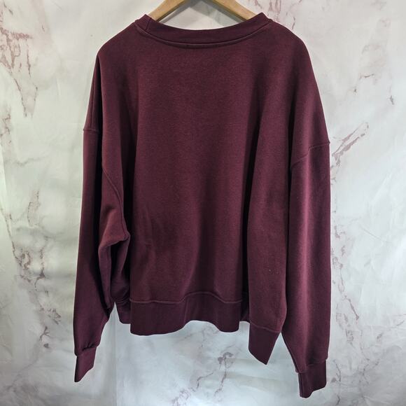 We Wore What Sweatshirt Womens XXL 2X Maroon Red Cotton Crew Neck Weworewhat - Picture 5 of 12